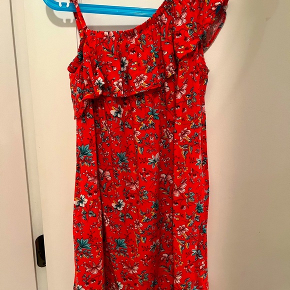 Girls Gap red floral one should dress. Size Large - Picture 2 of 4
